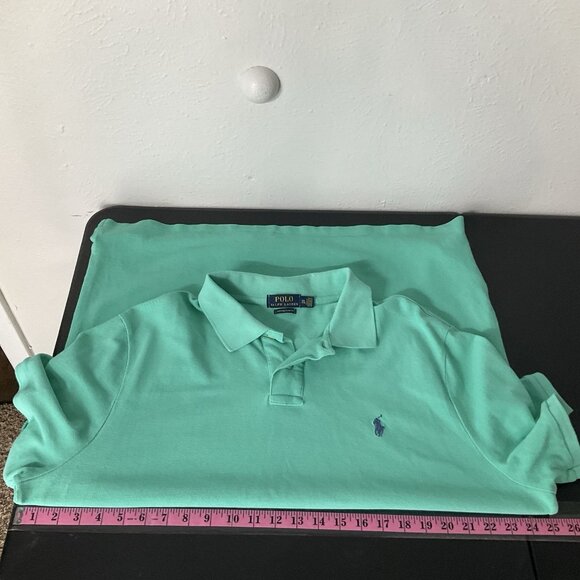 Polo Ralph Lauren Shirt Men 2XL Mint Green Slim Fit Short Sleeve Pony Preppy - Picture 10 of 12